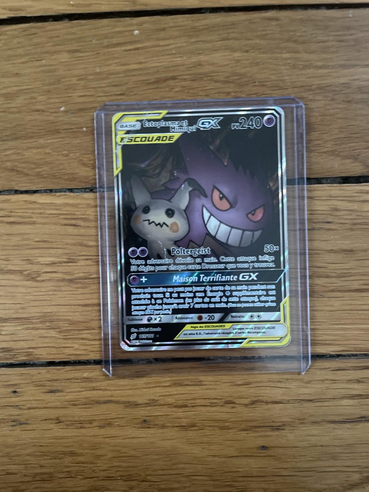 Carte Pokémon Ectoplasma et Mimiqui GX (164/236) Équipe de Secours