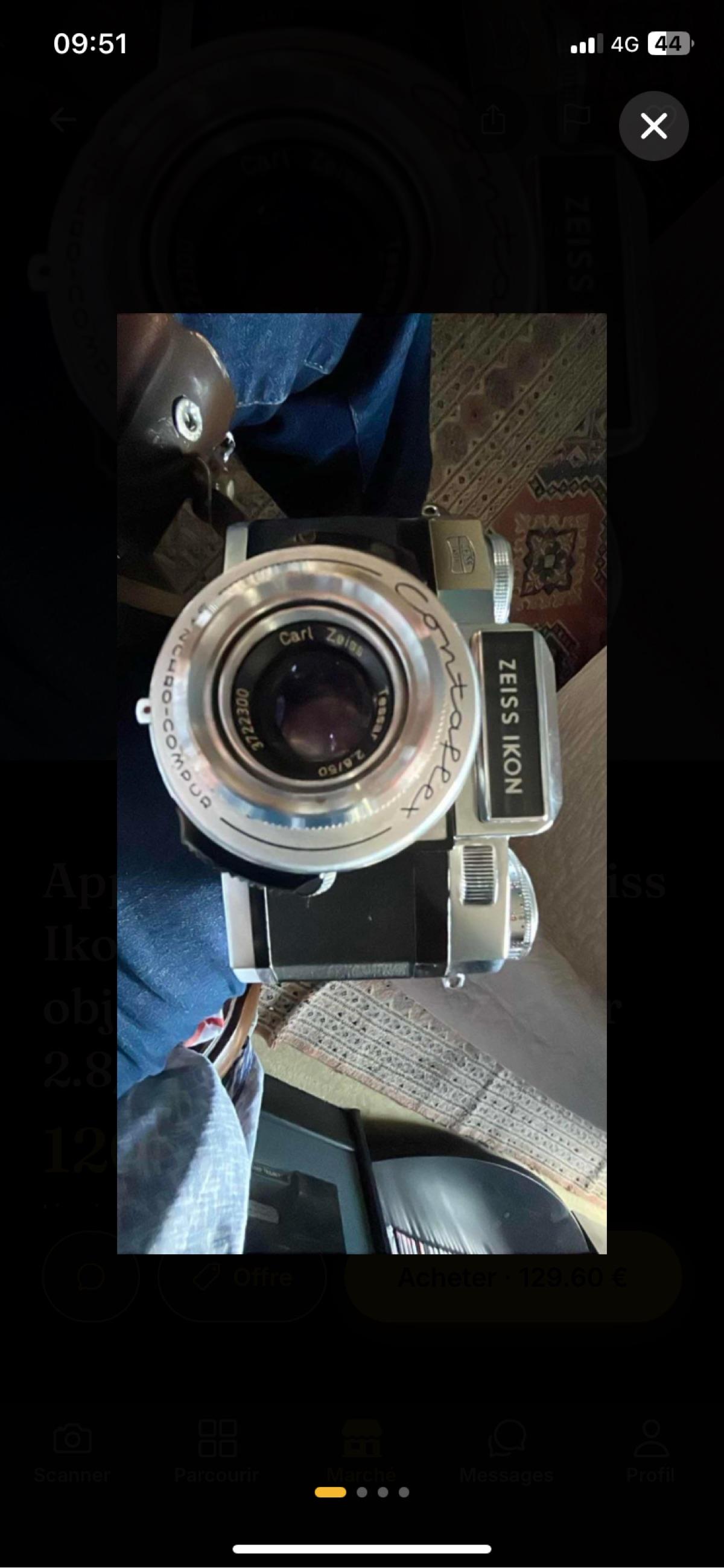 Appareil photo Zeiss Ikon Contaflex avec objectif Carl Zeiss TESSAR 2.8/50